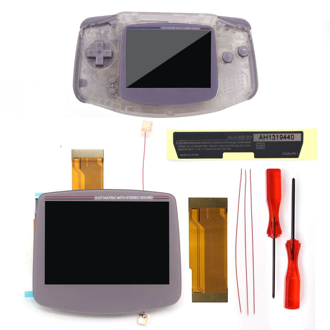 HISPEEDIDO DMG/SFC Lens Pre -laminated V5 HD 720x480 Drop-in Screen for GBA IPS LCD Kits Replacements Housing Shell