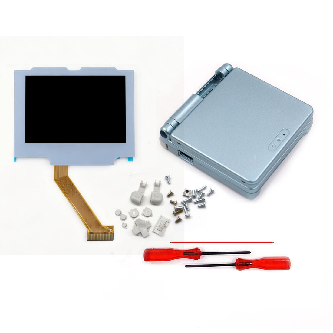 Multi Color Lens Pre-Laminated IPS 3.0 inch V5 Drop in Screen For GBA SP LCD Kits for Gameboy Advance SP w/New Shell