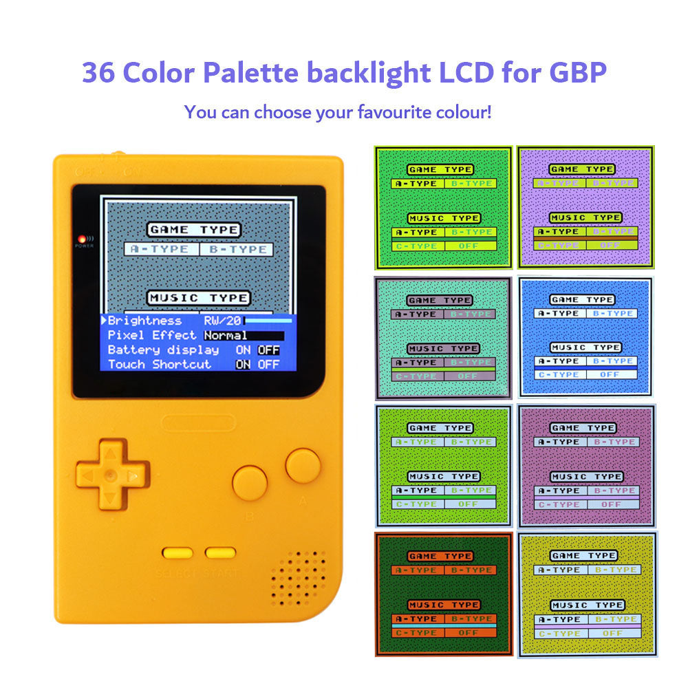 Laminated 2.8 inch Larger IPS Screen LCD Integer Scaling Build in OSD For GBP Gameboy Pocket Retro Pixel Screen Kits with Shell