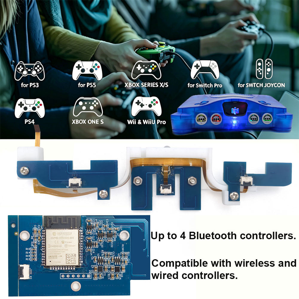 Hispeedido Newest For N64 Wireless Controller iBlueControlMod Internal Adapter RGB LED Color Module For N64 Console