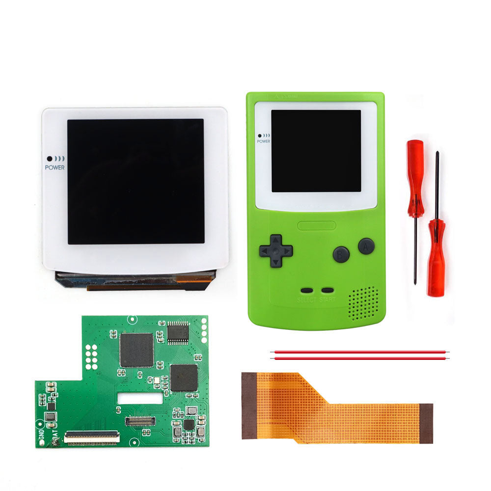 HISPEEDIDO White lens Laminated AMOLED OLED Touch Screen Drop in Build in OSD RETRO PIXEL Screen Easy Install For GBC GameBoy Color With Pre-cut Shell