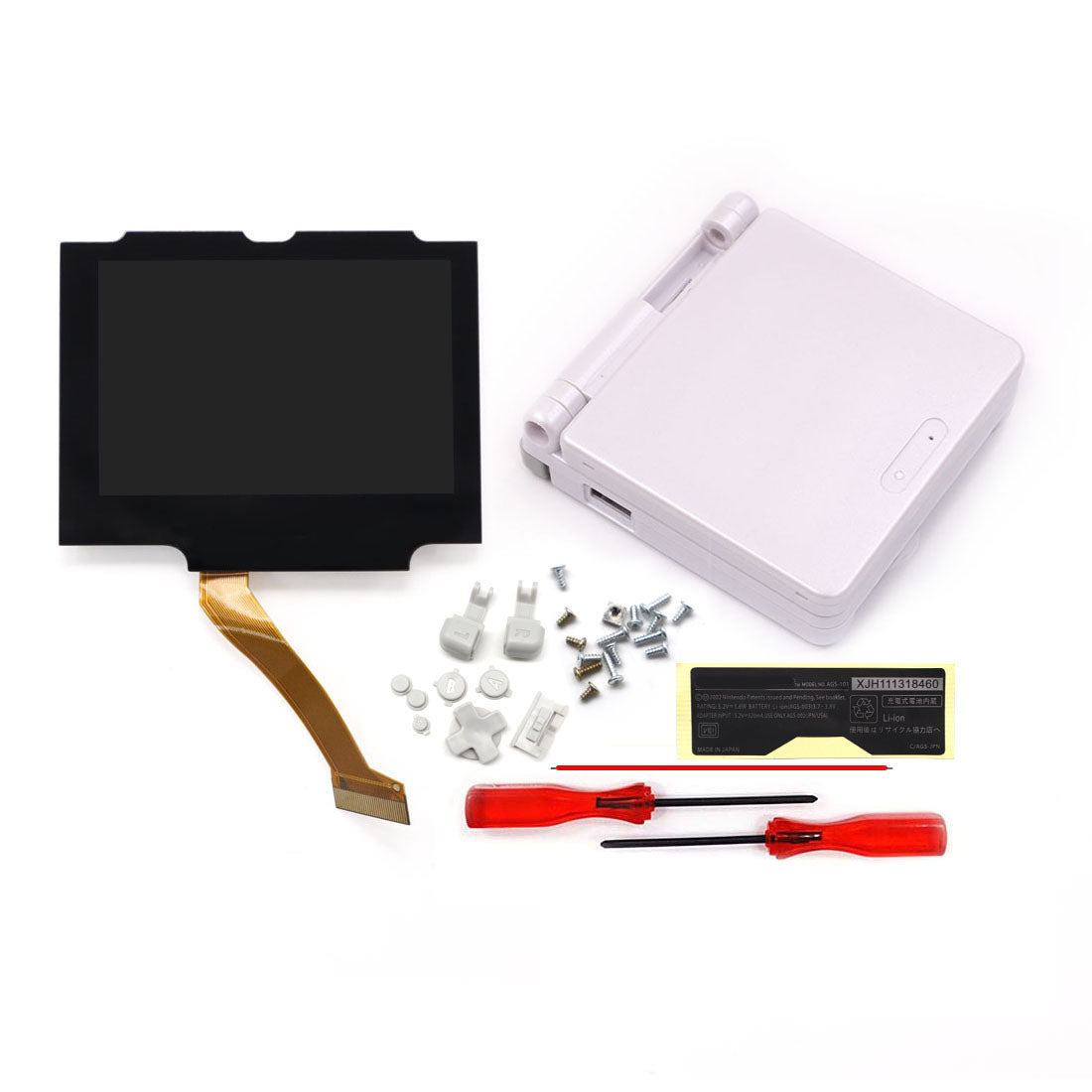 HISPEEDIDO V5 Drop in Pre-Laminated IPS 3.0 inch Screen For GBA SP LCD Kits for Gameboy Advance SP with New Case Housing Shell