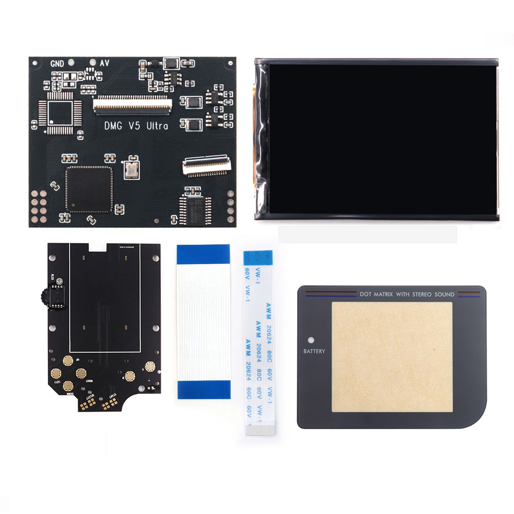 HISPEEDIDO GBO V5 Pro 36 Colors Changing RIPS Backlight Backlit LCD Screen Kits Replacement For GB DMG with Pre-cut shell