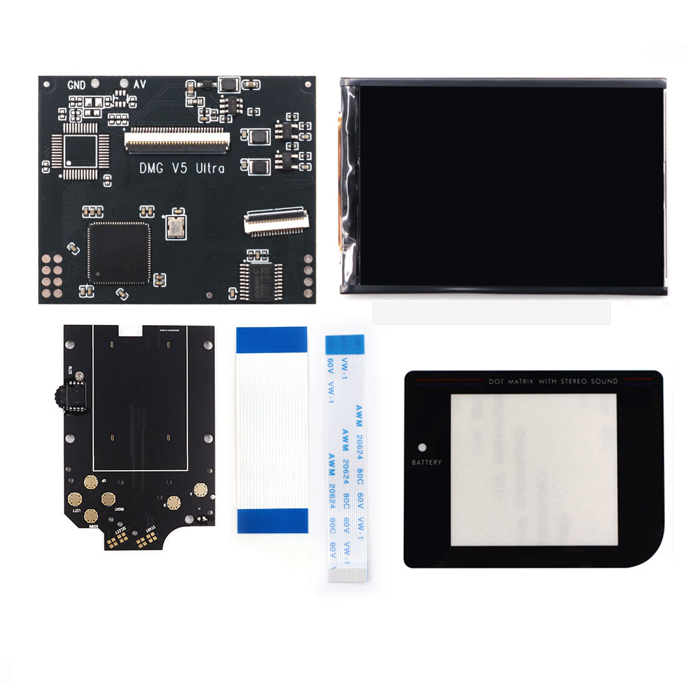 HISPEEDIDO GBO V5 Pro 36 Colors Changing RIPS Backlight Backlit LCD Screen Kits Replacement For GB DMG with Pre-cut shell
