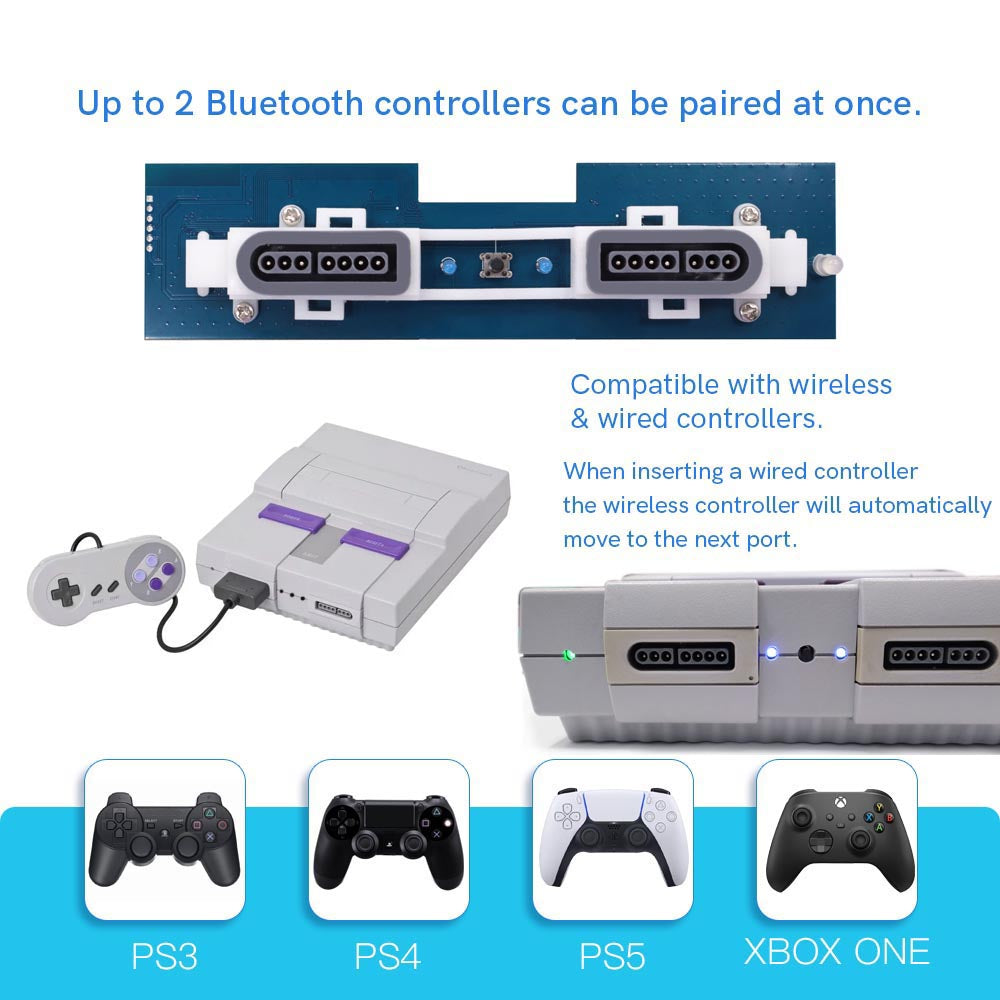 Hispeedido iBlueControlMod SNES Bluetooth Wireless Controller Internal Adapter Bluetooth Gamepad Adapter For SNES Console