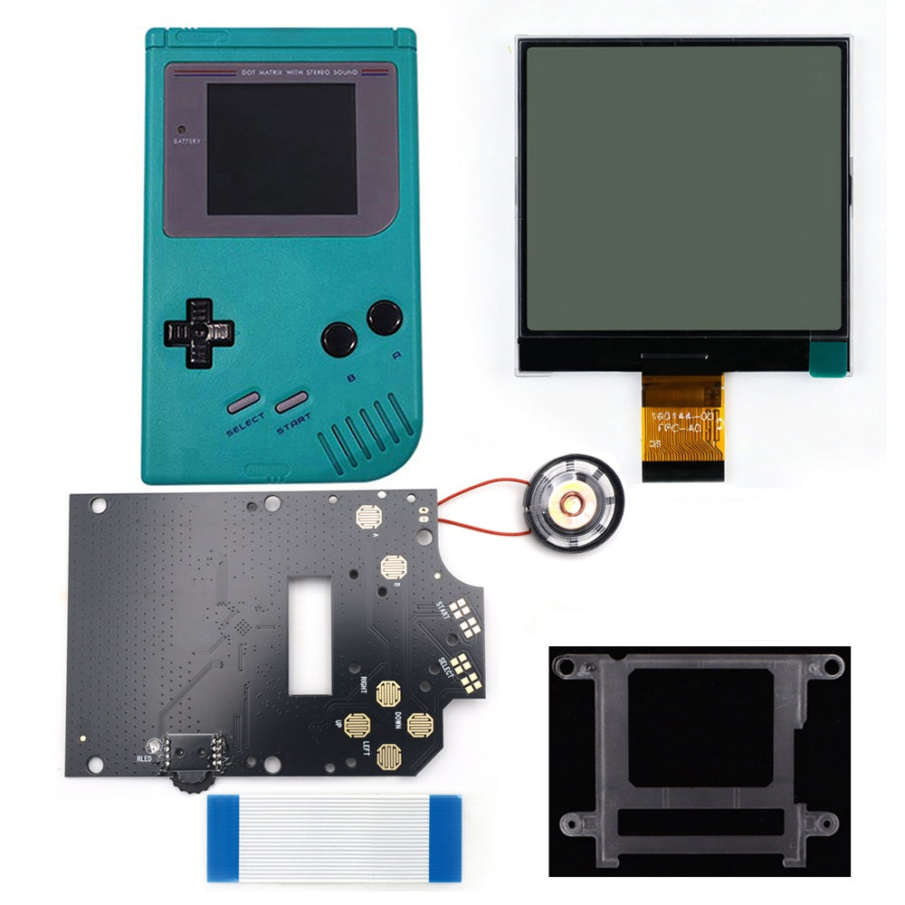 HISPEEDIDO 2.5 inches Grayscale LCD Screen Kit For GameBoy GB DMG Same Display Size Easy Install Drop-in OSD Menuw/Speaker