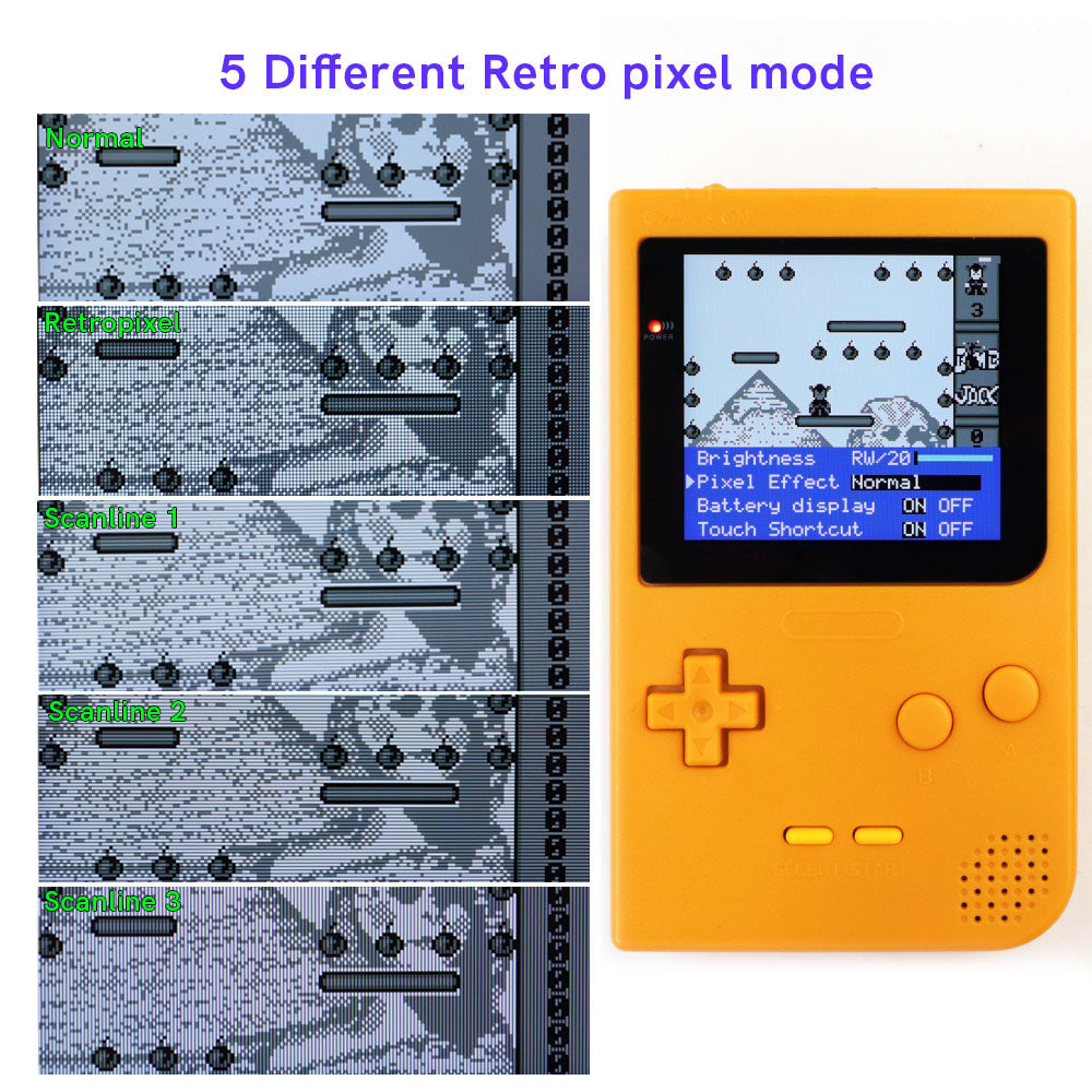 Laminated 2.8 inch Larger IPS Screen LCD Integer Scaling Build in OSD For GBP Gameboy Pocket Retro Pixel Screen Kits with Shell