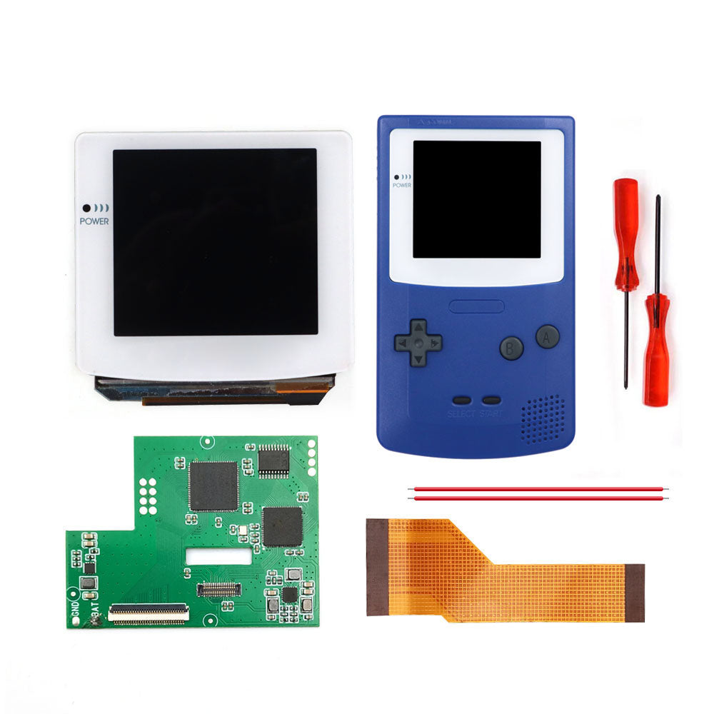 HISPEEDIDO White lens Laminated AMOLED OLED Touch Screen Drop in Build in OSD RETRO PIXEL Screen Easy Install For GBC GameBoy Color With Pre-cut Shell