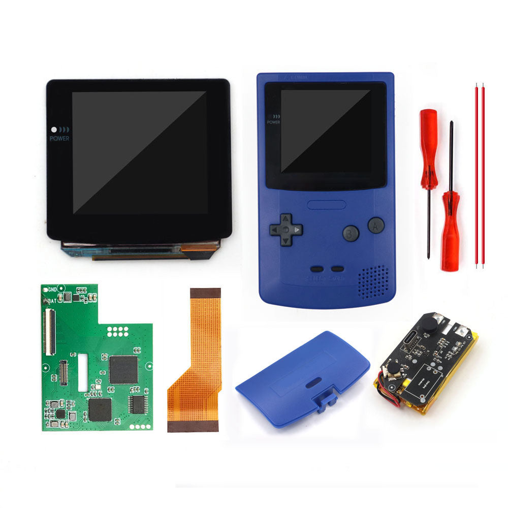 Type C port Rechargeable OLED Screen Touch Laminated AMOLED Screen Drop in For GBC GameBoy Color w/Pre-cut Shell