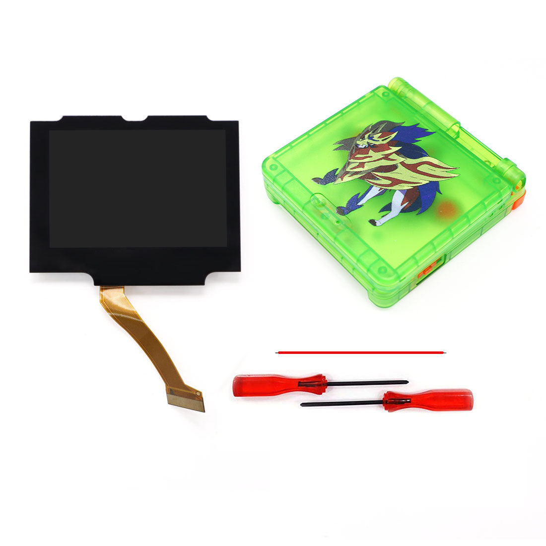 HISPEEDIDO UV Printing V5 Drop in Pre-Laminated IPS 3.0 inch Screen For GBA SP LCD Kits for Gameboy Advance SP with UV Housing Shell