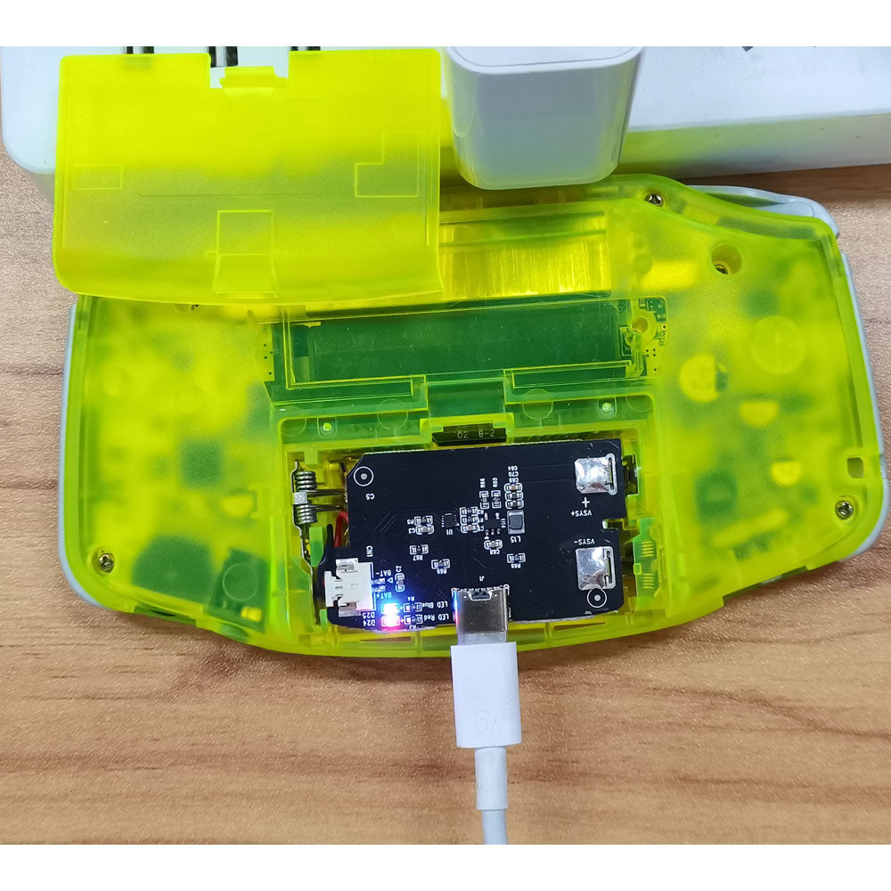 Rechargeable IPS GBA V2 LCD Display 10 Levels High Brightness Backlight LCD for Game boy Advance Console V2 version with Pre-cut Housing