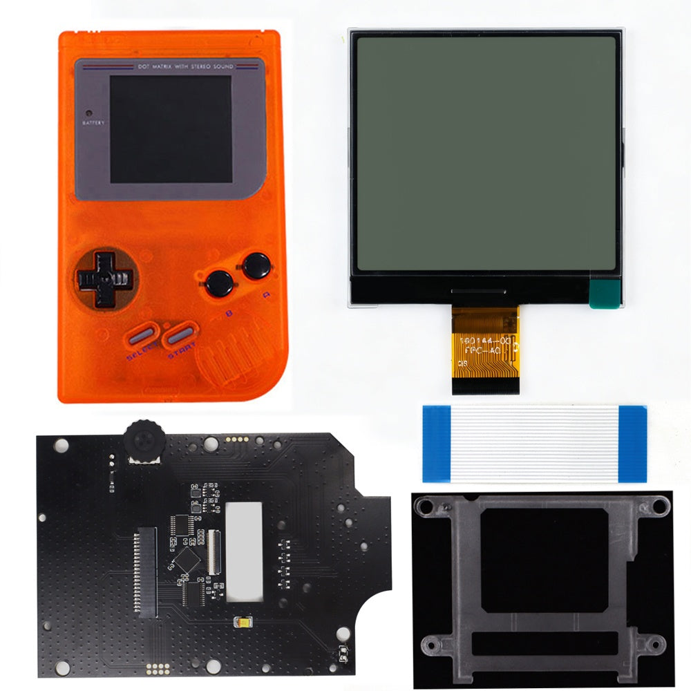HISPEEDIDO 2.5 inches Grayscale LCD Screen Kit For GameBoy GB DMG Same Display Size Easy Install Drop-in OSD Menu