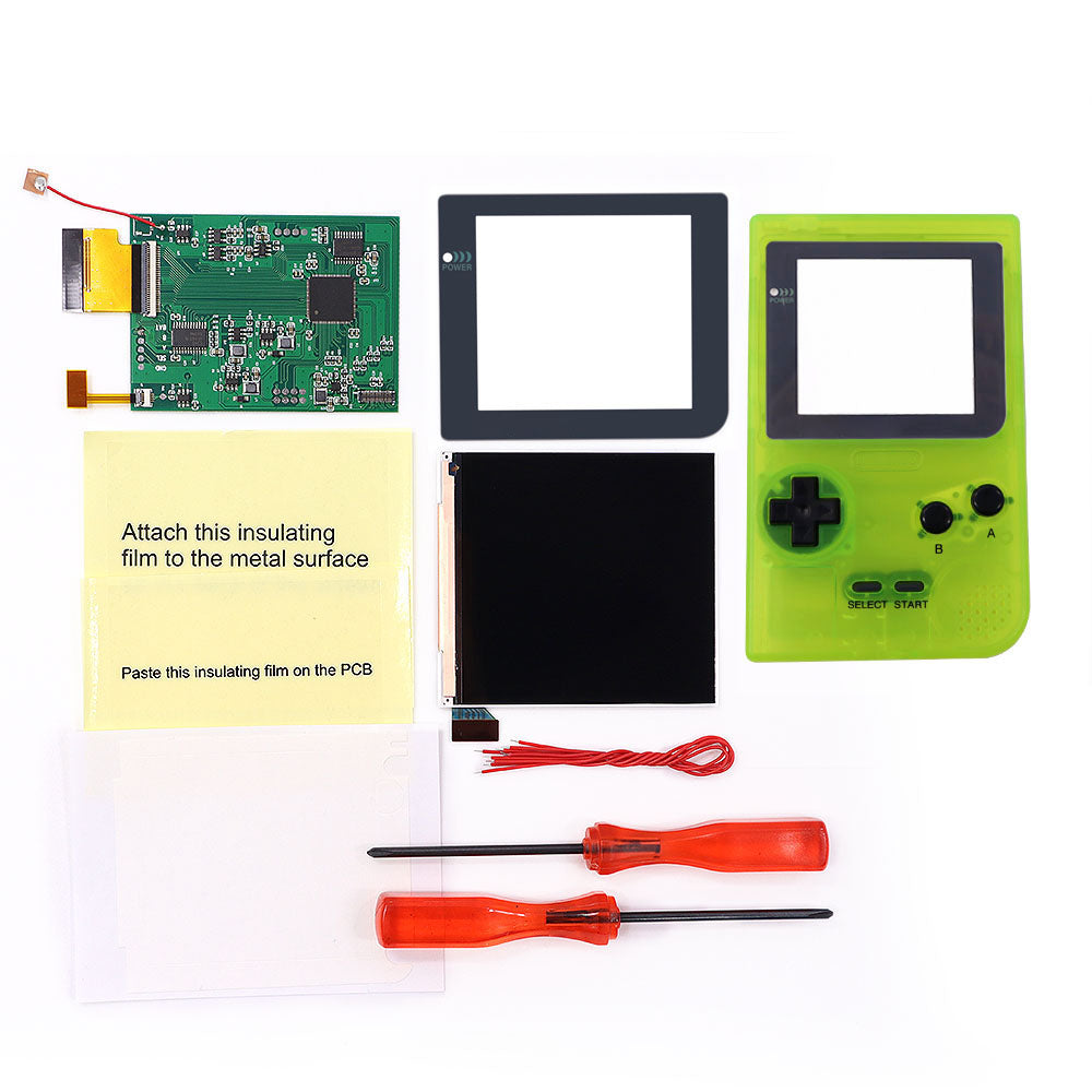 HISPEEDIDO GBP Q5 IPS LCD Larger Screen Display Build in OSD for Gameboy Pocket 8 Color Retro Pixel Screen Mod Kits with pre-cut Shell