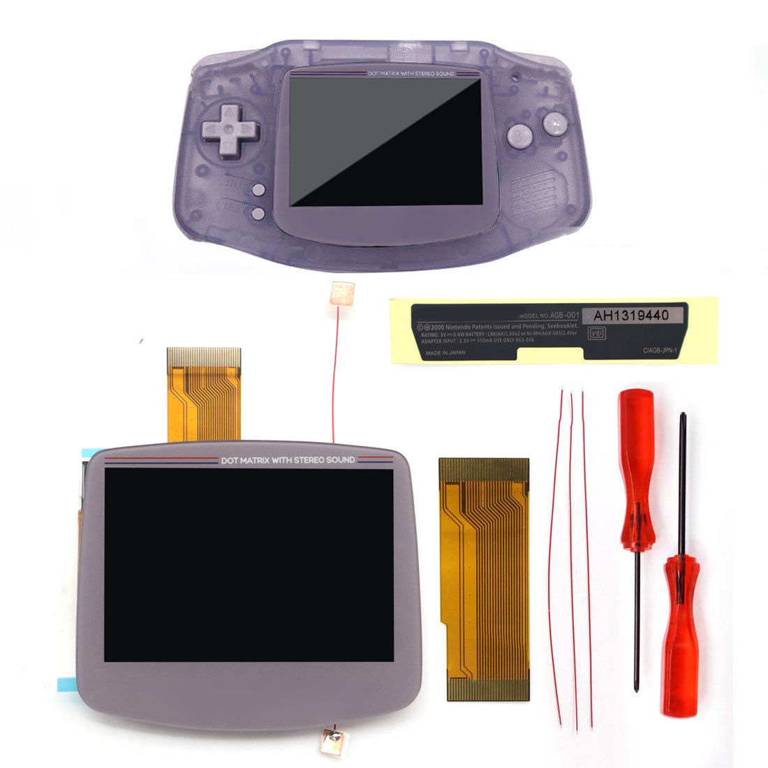 HISPEEDIDO DMG/SFC Lens Pre -laminated V5 HD 720x480 Drop-in Screen for GBA IPS LCD Kits Replacements Housing Shell