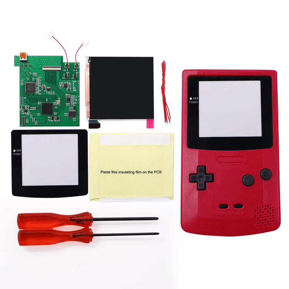 720P Retro Pixel HDMI-compatible IPS Backlight LCD Kit W/Pre-cut Shell For GBC