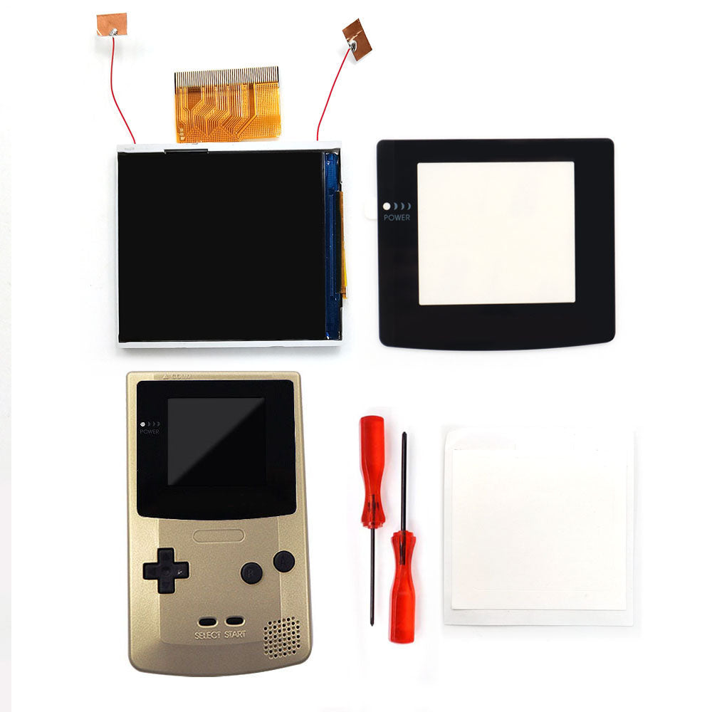 Multi Color Lens Real Drop In 2.45" GBC IPS Backlight Screen PCB Mod Kits Replacement Easy Installation OSD Pixel Effect For Gameboy Color No need welding