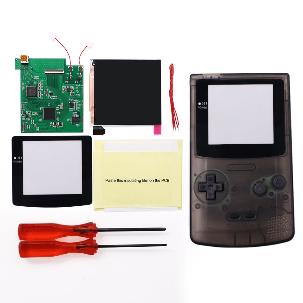 720P Retro Pixel HDMI-compatible IPS Backlight LCD Kit W/Pre-cut Shell For GBC