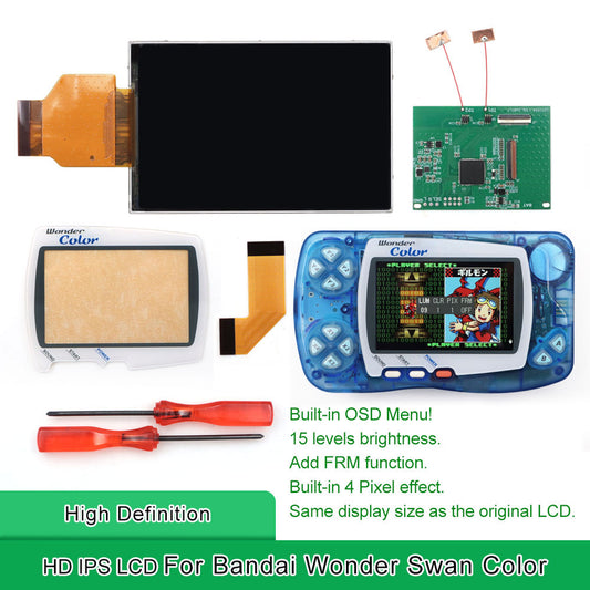 HISPEEDIDO Newest WSC Hightlight IPS LCD Screen DIY Kit Backlight Brightness For Bandai Wonder Swan Color Game Console No Need Cut