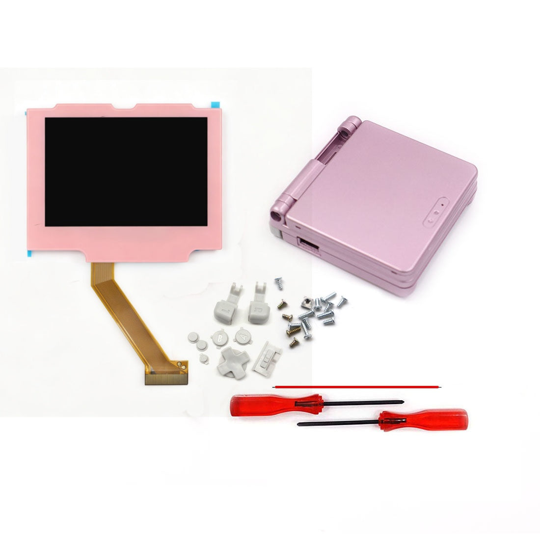Multi Color Lens Pre-Laminated IPS 3.0 inch V5 Drop in Screen For GBA SP LCD Kits for Gameboy Advance SP w/New Shell