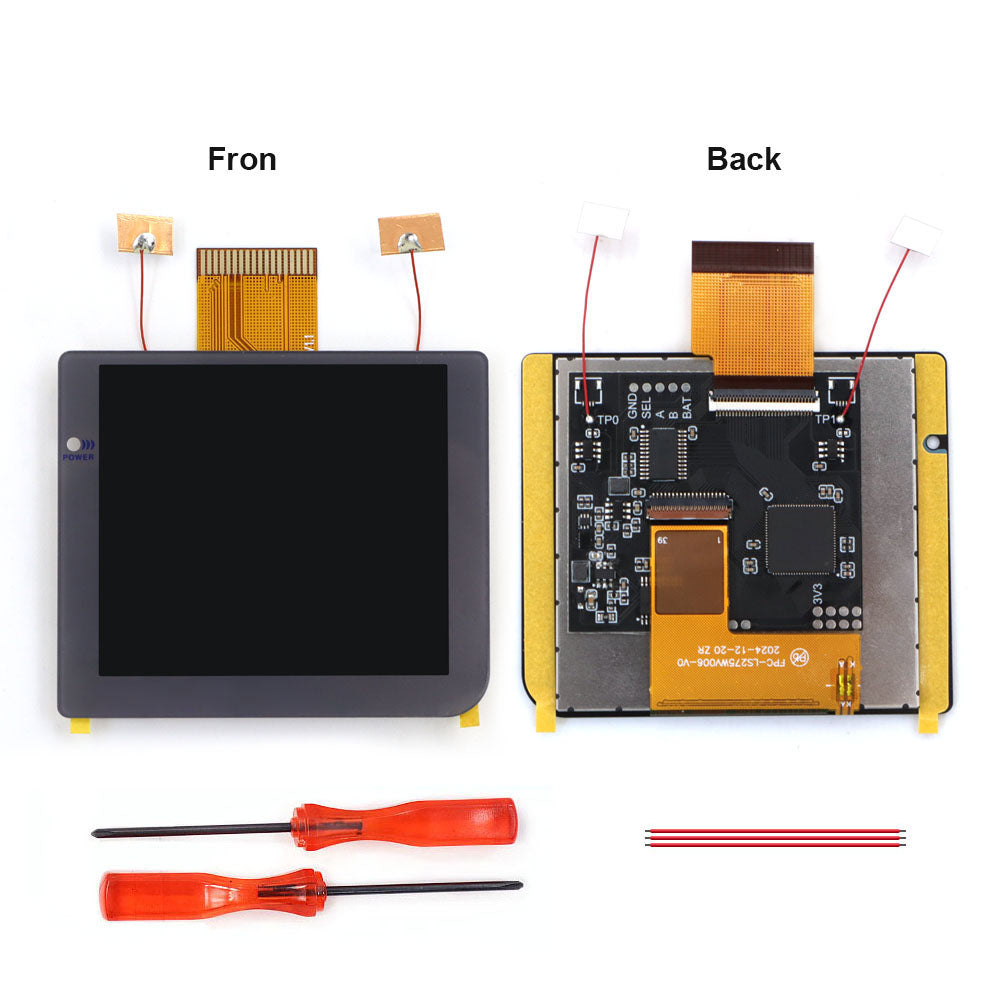 Gray Laminated 2.8 inch Larger IPS Screen LCD Integer Scaling Build in OSD For GBP Gameboy Pocket Retro Pixel Screen Kits with Shell