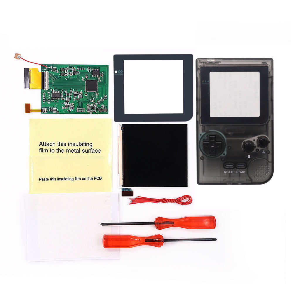 HISPEEDIDO GBP Q5 IPS LCD Larger Screen Display Build in OSD for Gameboy Pocket 8 Color Retro Pixel Screen Mod Kits with Shell