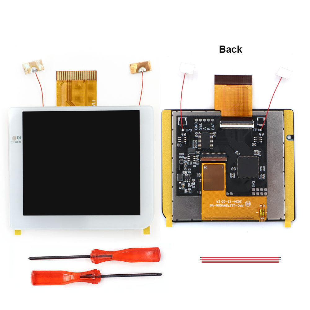 White Laminated 2.8 inch Larger IPS Screen LCD Integer Scaling Build in OSD For GBP Gameboy Pocket Retro Pixel Screen Kits with Shell