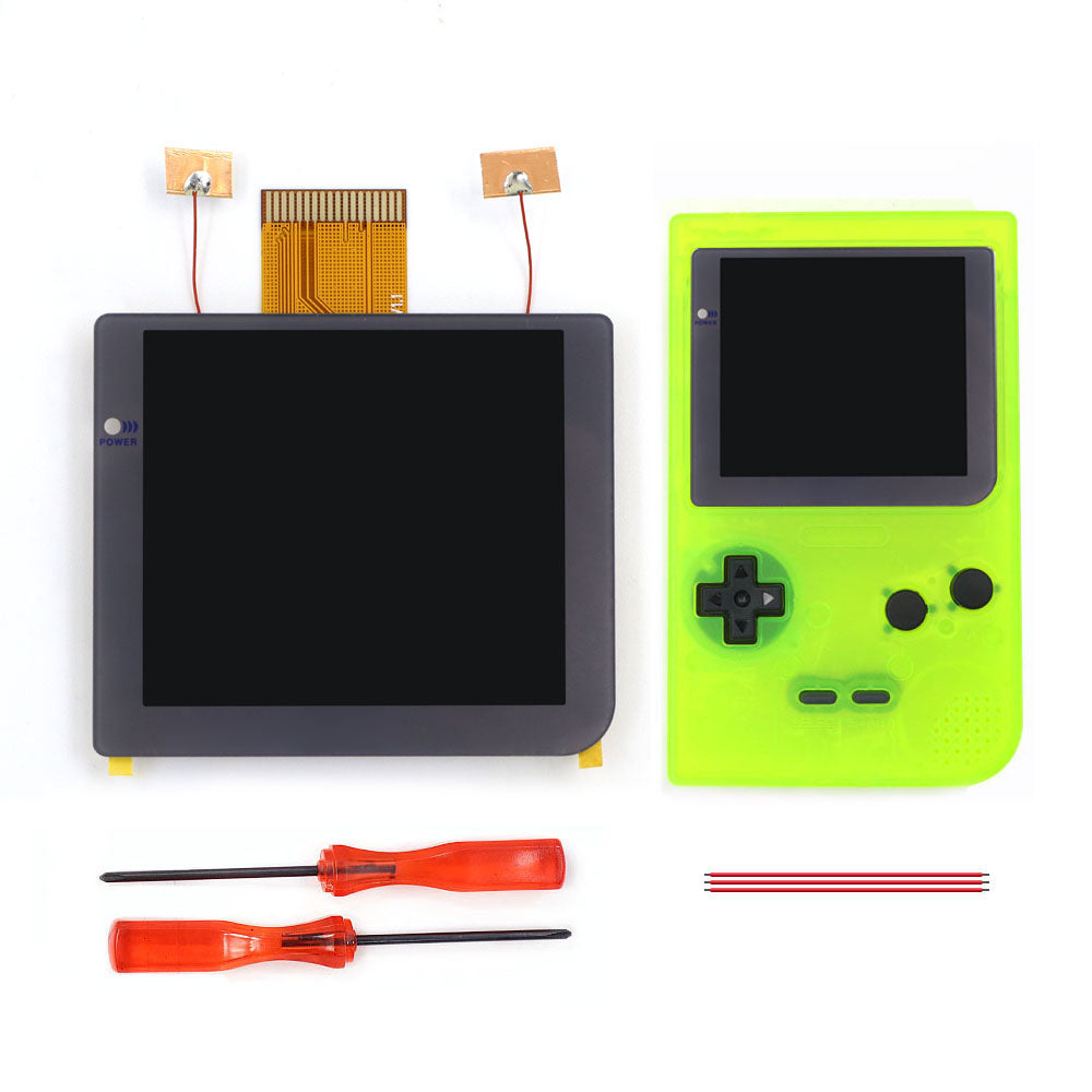 Gray Laminated 2.8 inch Larger IPS Screen LCD Integer Scaling Build in OSD For GBP Gameboy Pocket Retro Pixel Screen Kits with Shell