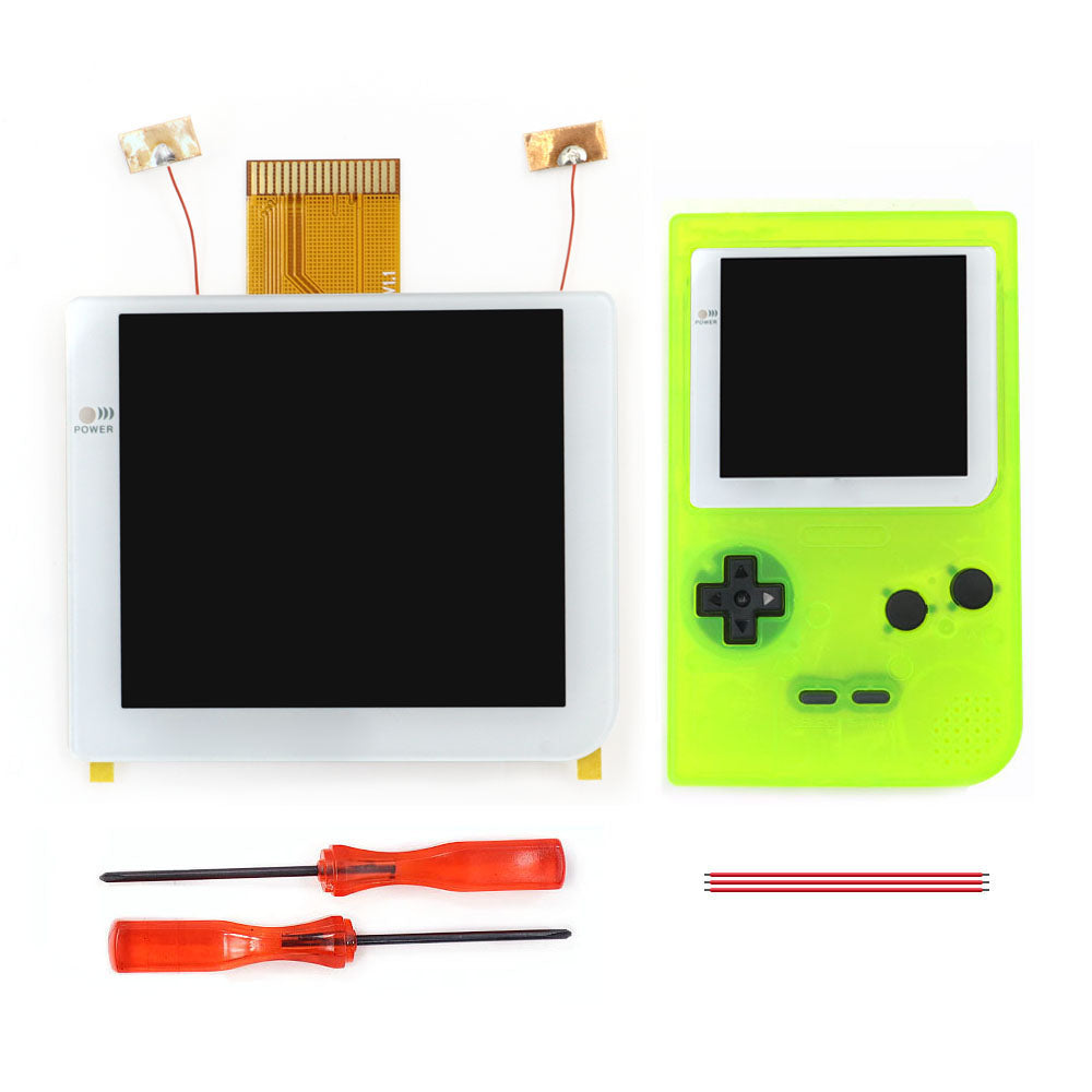 White Laminated 2.8 inch Larger IPS Screen LCD Integer Scaling Build in OSD For GBP Gameboy Pocket Retro Pixel Screen Kits with Shell