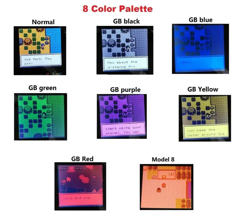 8 Color Mode GBC 2.2 inch LCD Screen Kits With 2 Sensor Adjustment Brightness Backlight Screen For GameBoy Color GBC