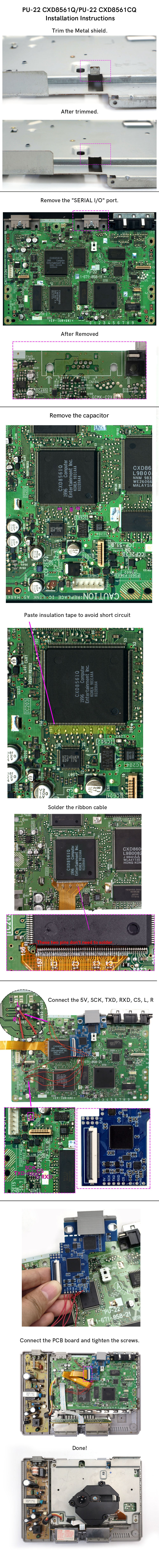 Multi Model For PS1 PU18 20 22 23 PU8 Digital to Digital PS1 HDMI MOD Kit Digital HDMI internal TV PCB board Mod Kit