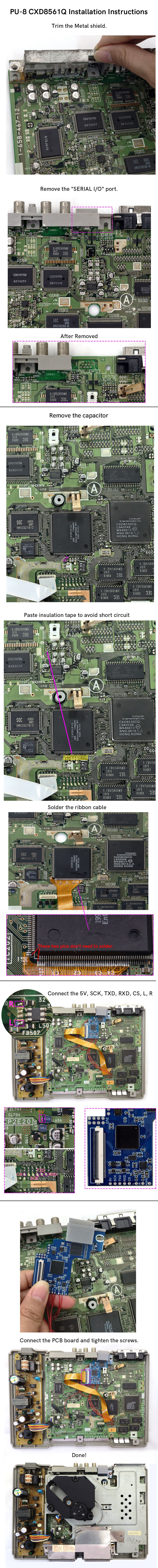 Multi Model For PS1 PU18 20 22 23 PU8 Digital to Digital PS1 HDMI MOD Kit Digital HDMI internal TV PCB board Mod Kit