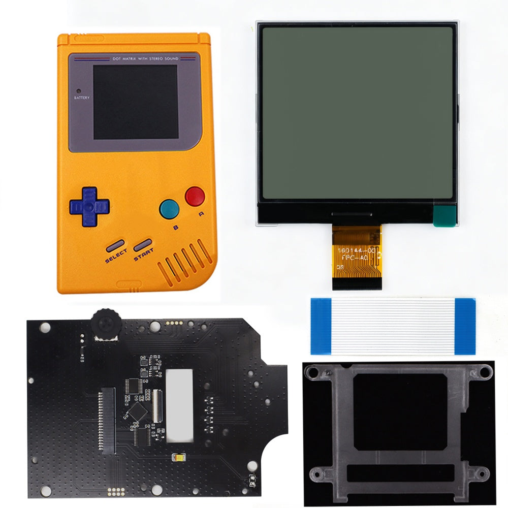 HISPEEDIDO 2.5 inches Grayscale LCD Screen Kit For GameBoy GB DMG Same Display Size Easy Install Drop-in OSD Menu