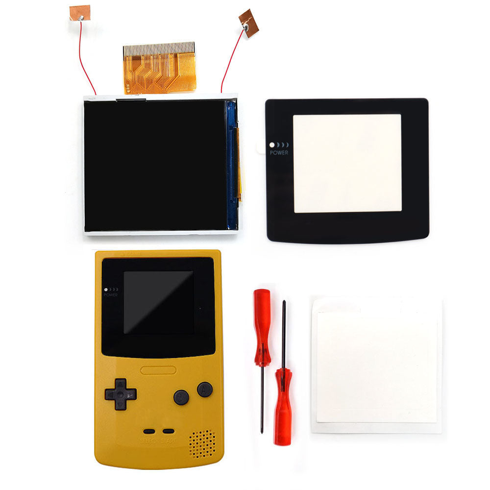 Multi Color Lens Real Drop In 2.45" GBC IPS Backlight Screen PCB Mod Kits Replacement Easy Installation OSD Pixel Effect For Gameboy Color No need welding
