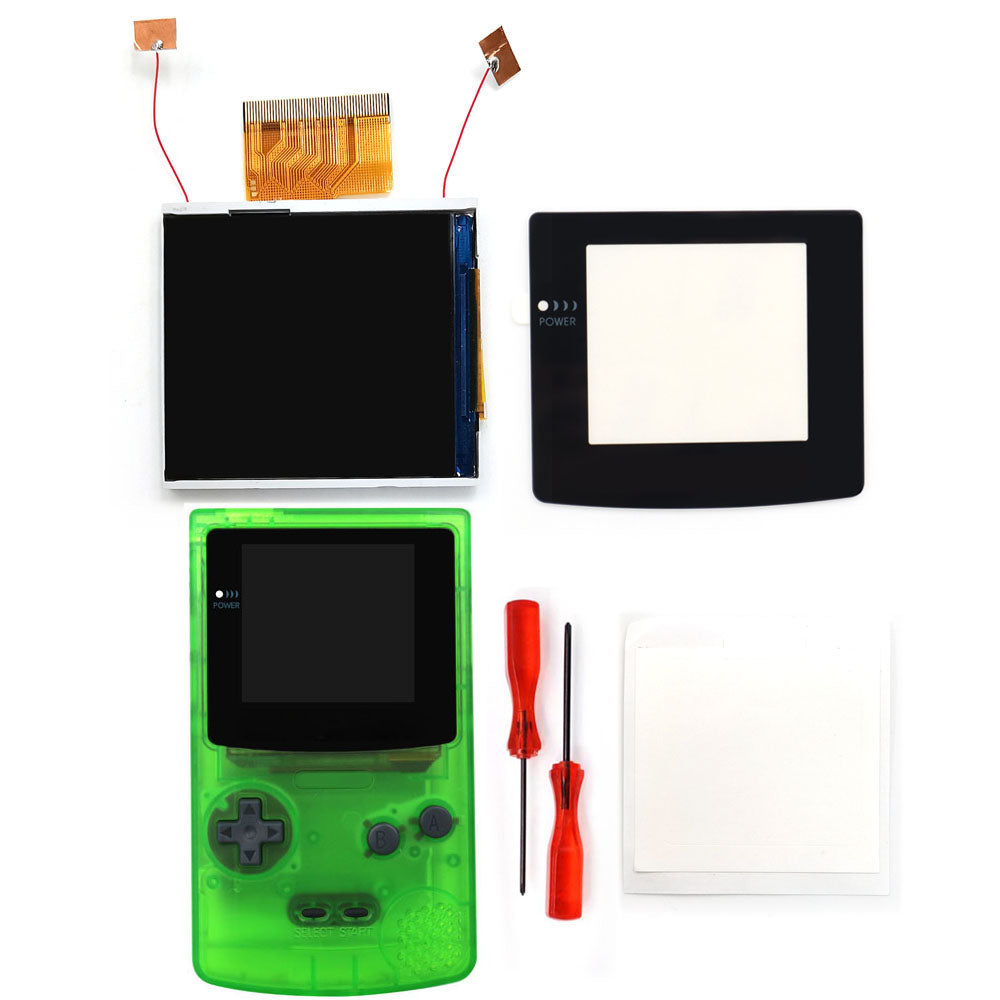 Multi Color Lens Real Drop In 2.45" GBC IPS Backlight Screen PCB Mod Kits Replacement Easy Installation OSD Pixel Effect For Gameboy Color No need welding