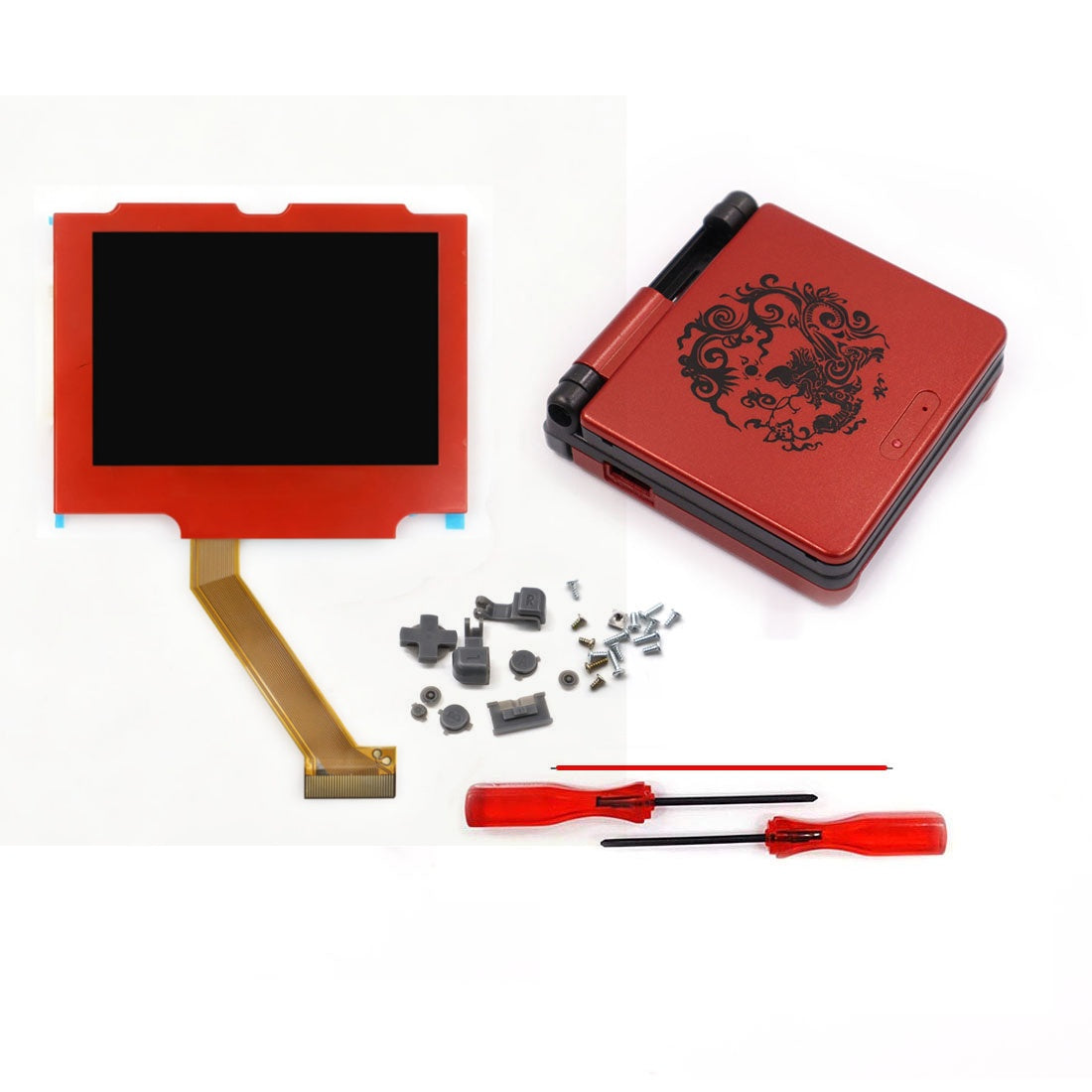 Multi Color Lens Pre-Laminated IPS 3.0 inch V5 Drop in Screen For GBA SP LCD Kits for Gameboy Advance SP w/New Shell