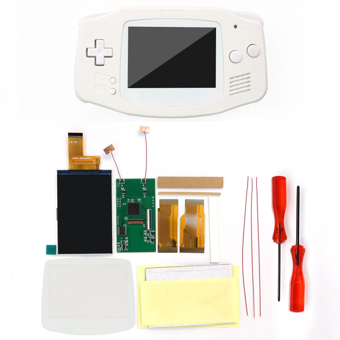 Multi color lens V5 upgrade HD High defination Drop In 3.0" 3 inch Highlight 720*480 720x480 Retro pixel OSD Menu IPS LCD kit for GBA Advance