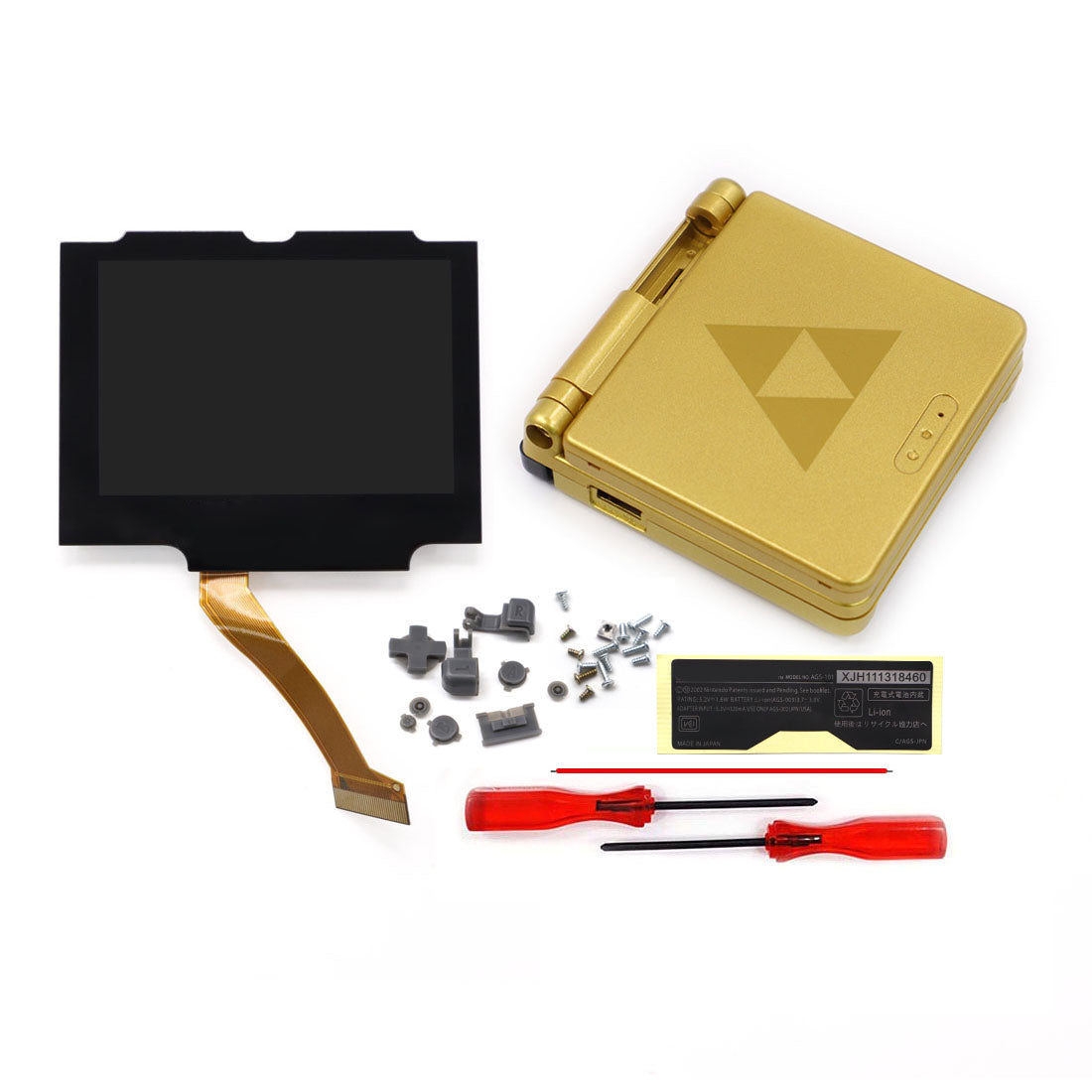 HISPEEDIDO V5 Drop in Pre-Laminated IPS 3.0 inch Screen For GBA SP LCD Kits for Gameboy Advance SP with New Case Housing Shell