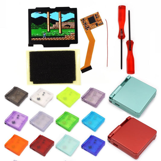 HISPEEDIDO For GBA SP V2 Screen set IPS LCD Backlight Screen High Brightness Laminated Display LCD Set with Shell