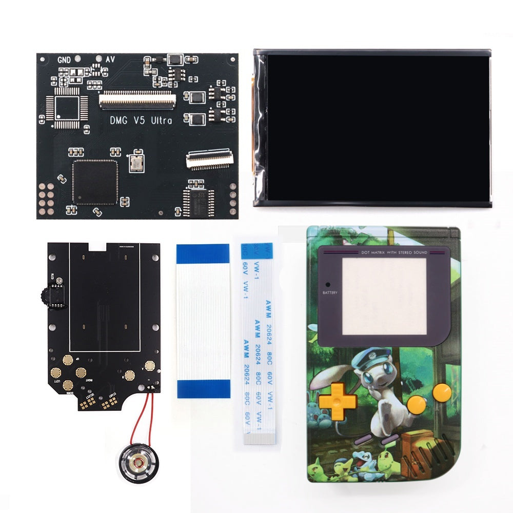 HISPEEDIDO For GBO V5 Pro 36 Colors Changing RIPS Backlight LCD OSD FRM Screen Kits Replacement For GB DMG with UV Pre-cut shell