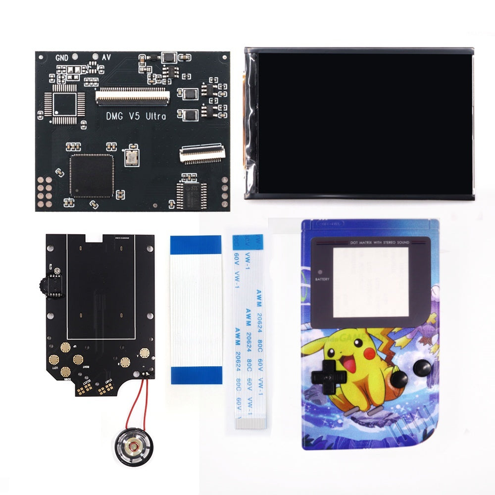 HISPEEDIDO For GBO V5 Pro 36 Colors Changing RIPS Backlight LCD OSD FRM Screen Kits Replacement For GB DMG with UV Pre-cut shell