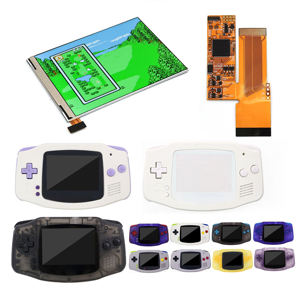 HISPEEDIDO IPS GBA V2 LCD Display 10 Levels High Brightness Backlight LCD for Game boy Advance Console V2 version with pre-cut housing