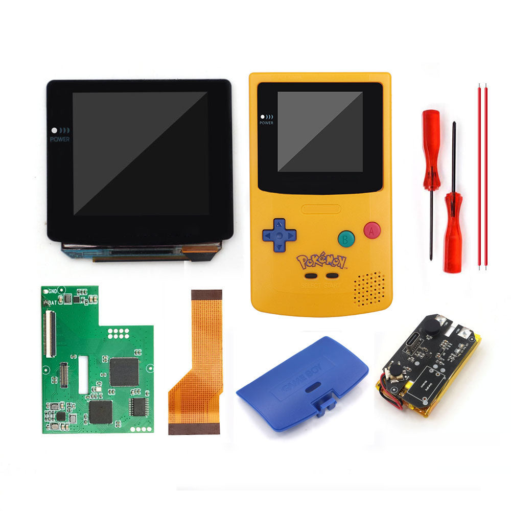 Type C port Rechargeable OLED Screen Touch Laminated AMOLED Screen Drop in For GBC GameBoy Color w/Pre-cut Shell