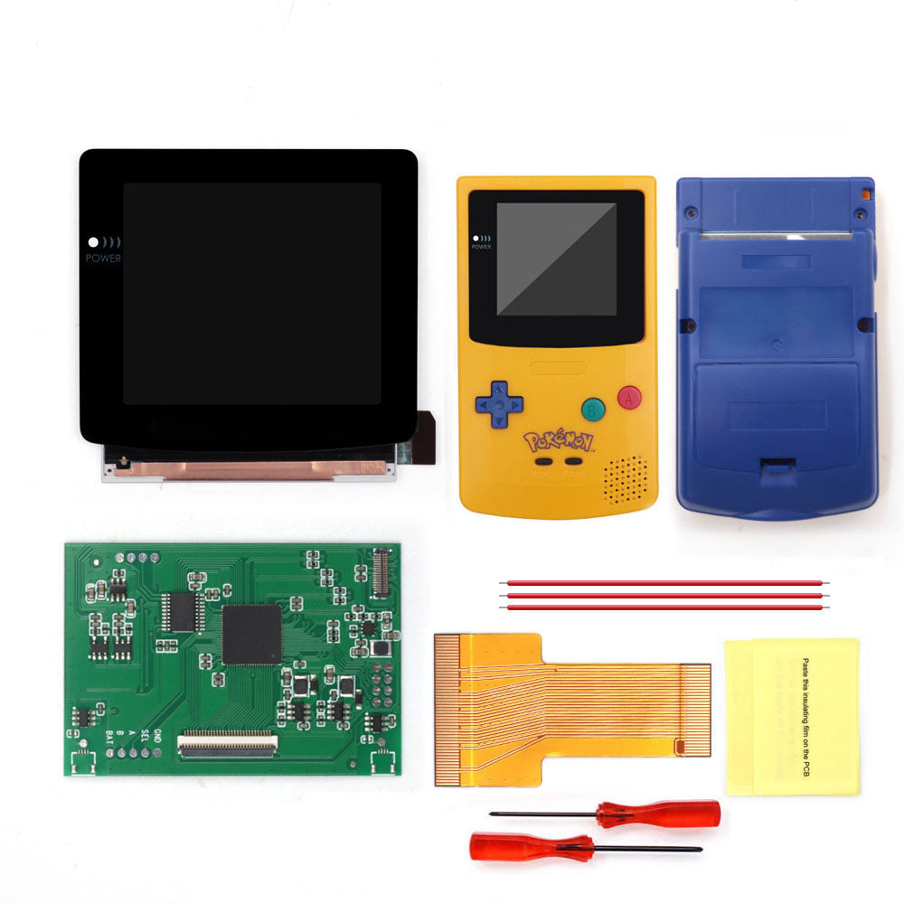 3.1 inch HD Laminated Q5 Larger IPS Screen Drop in Build in OSD RETRO PIXEL Screen For GBC GameBoy Color With Pre-cut Shell