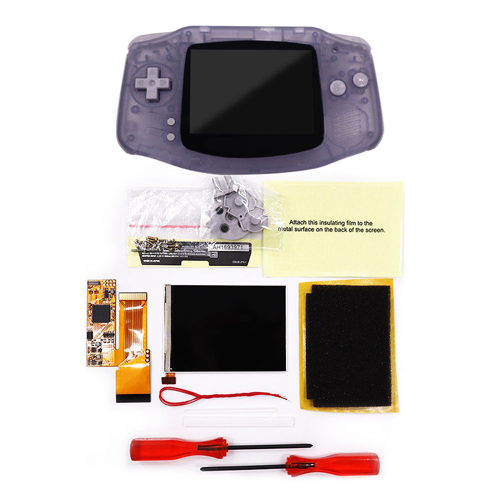 HISPEEDIDO IPS GBA V2 LCD Display 10 Levels High Brightness Backlight LCD for Game boy Advance Console V2 version with pre-cut housing