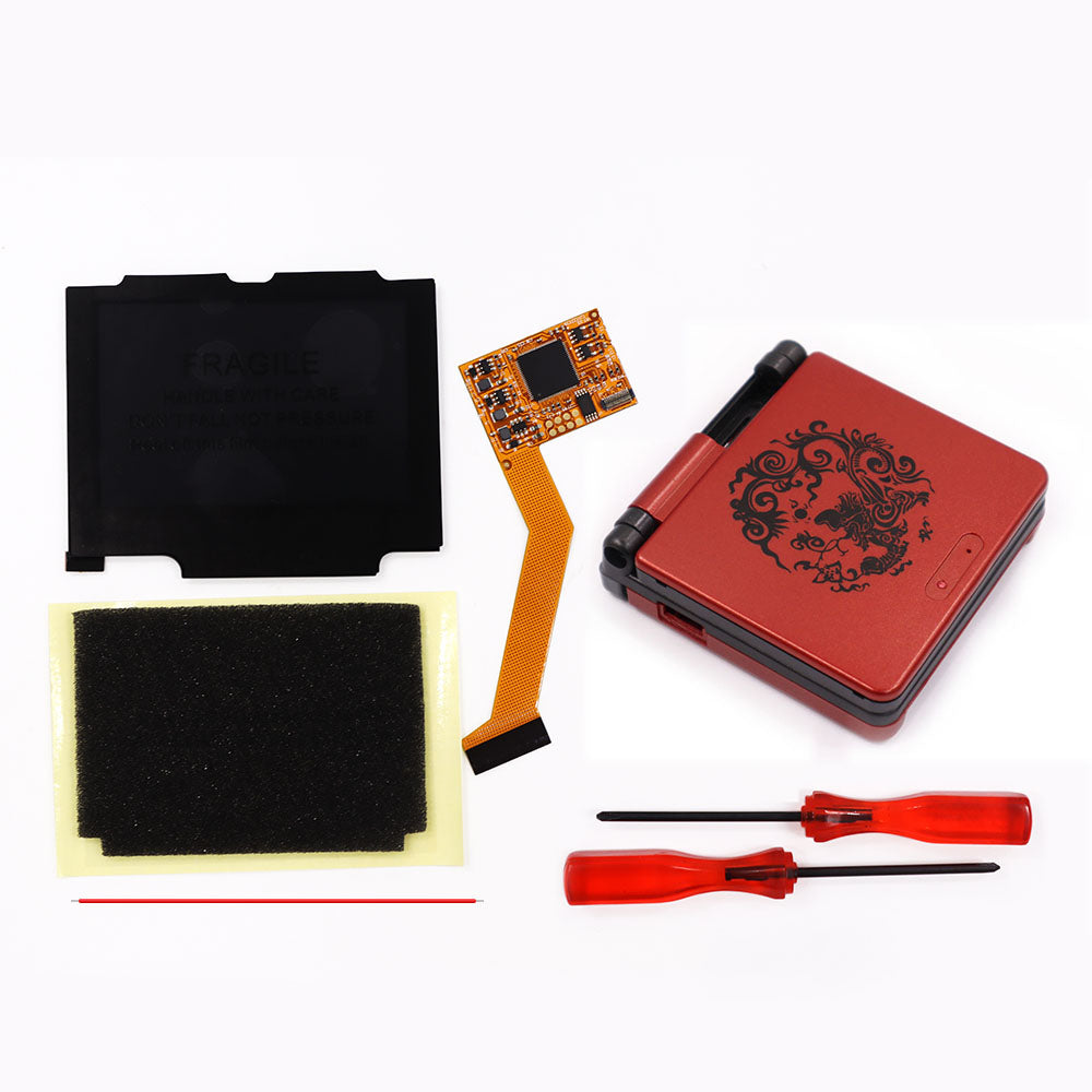 HISPEEDIDO For GBA SP V2 Screen set IPS LCD Backlight Screen High Brightness Laminated Display LCD Set with Shell