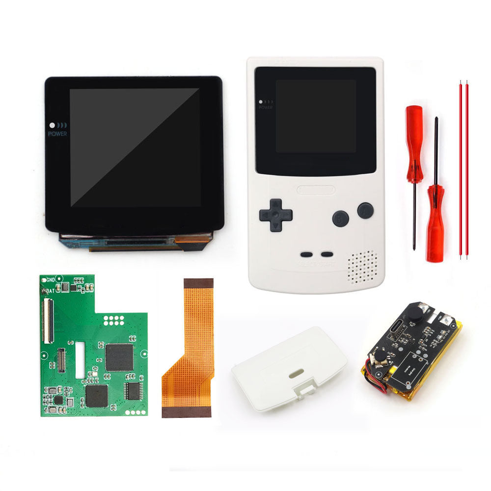 Type C port Rechargeable OLED Screen Touch Laminated AMOLED Screen Drop in For GBC GameBoy Color w/Pre-cut Shell