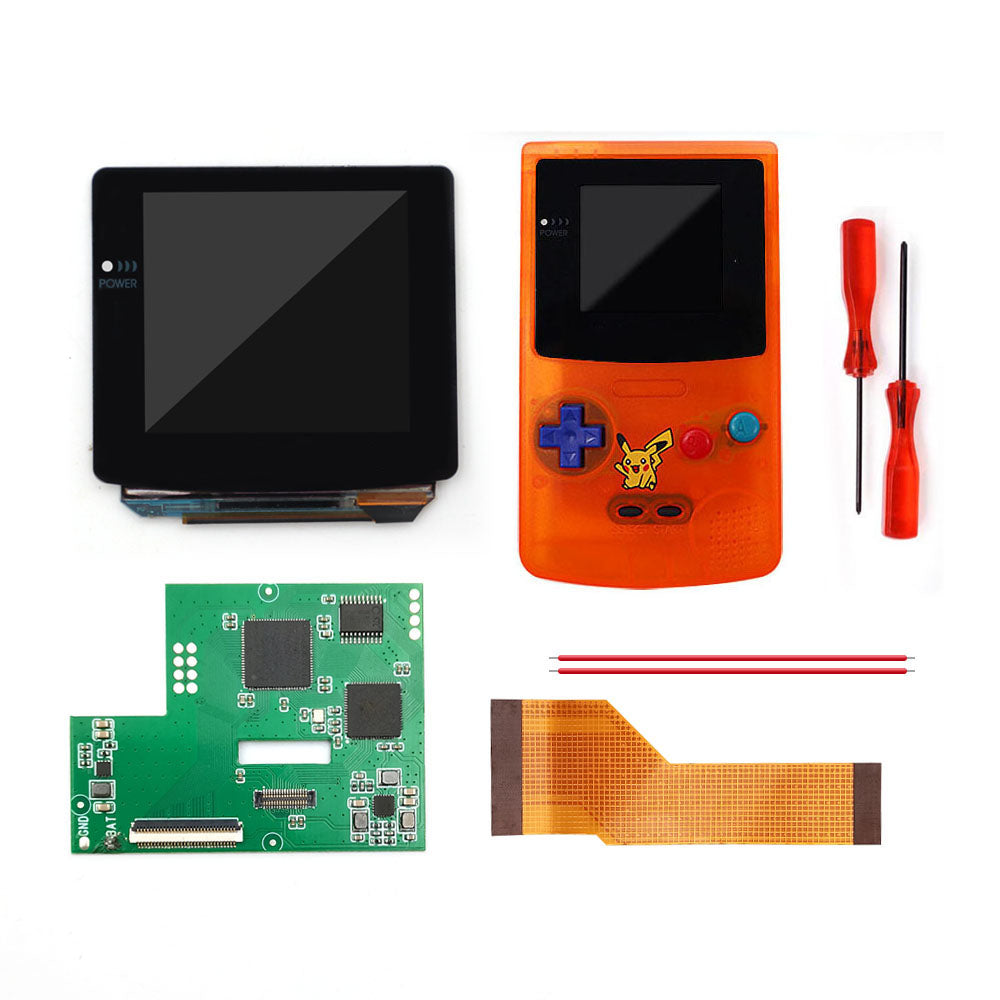 Laminierter AMOLED-OLED-Touchscreen, Drop-in-Einbau, eingebautes OSD, Retro-Pixel-Bildschirm, einfache Installation für GBC GameBoy Color mit vorgeschnittener Hülle