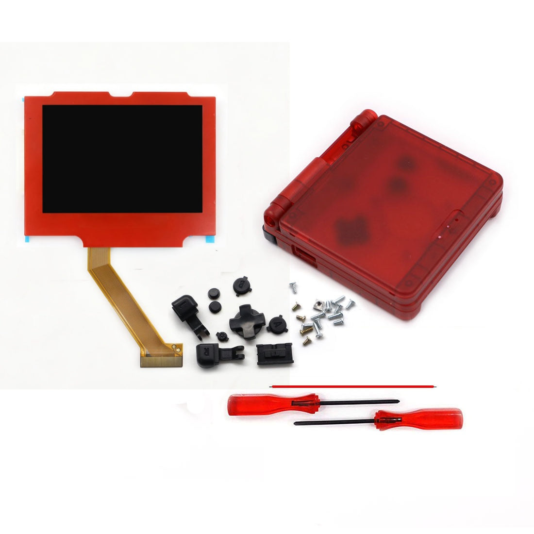 Multi Color Lens Pre-Laminated IPS 3.0 inch V5 Drop in Screen For GBA SP LCD Kits for Gameboy Advance SP w/New Shell