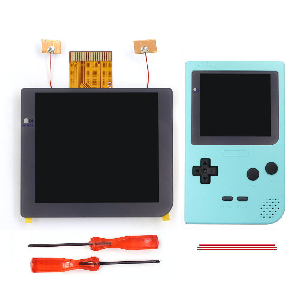Gray Laminated 2.8 inch Larger IPS Screen LCD Integer Scaling Build in OSD For GBP Gameboy Pocket Retro Pixel Screen Kits with Shell