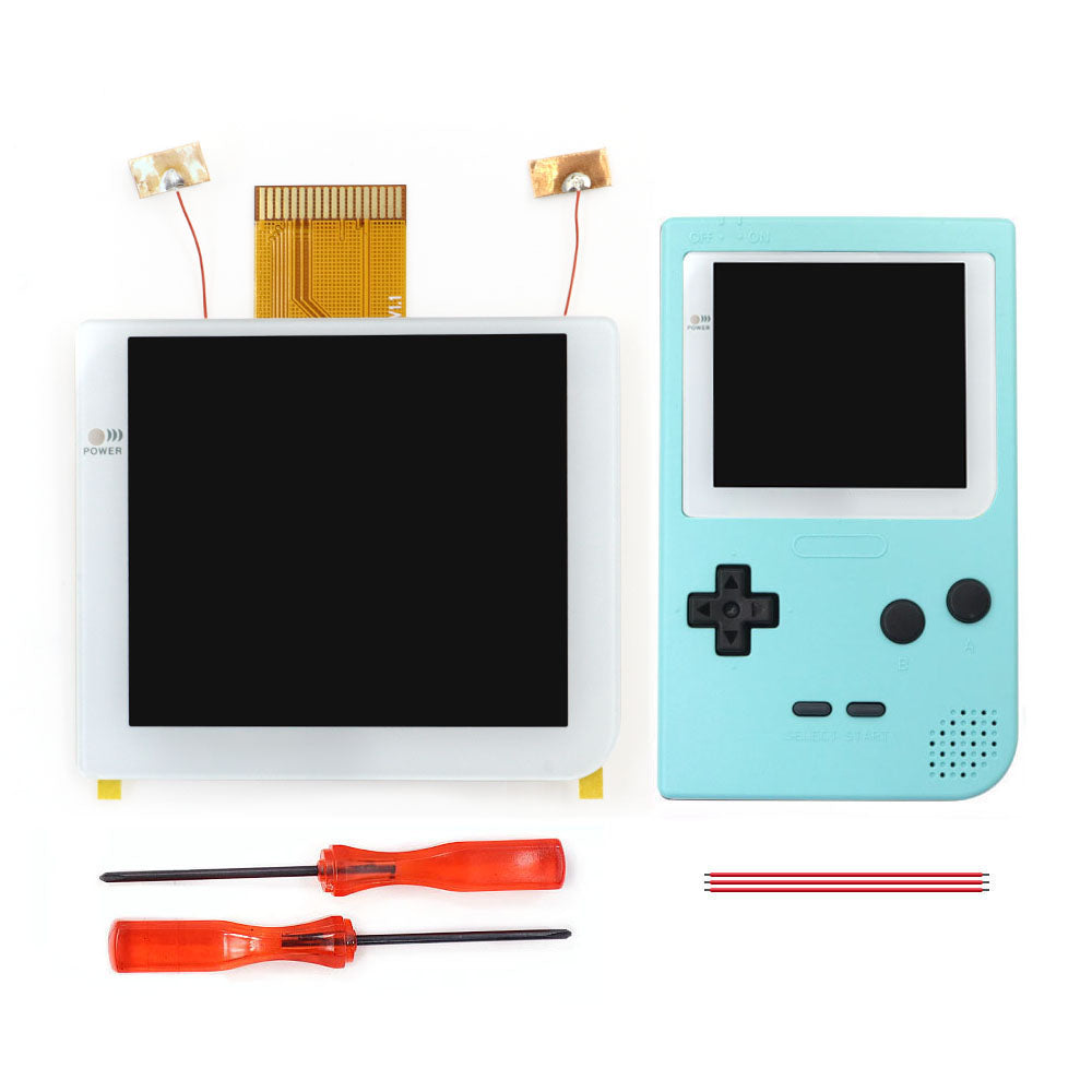 White Laminated 2.8 inch Larger IPS Screen LCD Integer Scaling Build in OSD For GBP Gameboy Pocket Retro Pixel Screen Kits with Shell